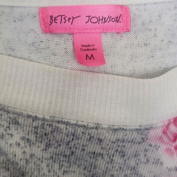 Betsey Johnson Y2K-Flirty Rose AOP-Knit Tunic/Dress-Rfl-M-Coquette-Cottagecore - Picture 8 of 10
